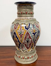 A Vintage Glazed Earthenware Moroccan Vase