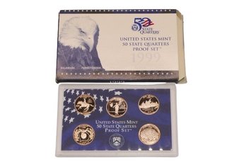 1999 United States Mint 50 State Quarters Proof Set With COA