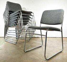 A Set Of 8 Vintage Chrome Side Chairs, Canadian