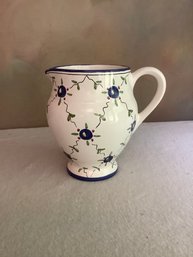 Grape Vine Painted Pottery Creamer