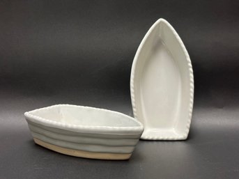 A Charming Pair Of Boat-Shaped Dishes