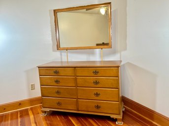 Vintage Solid Maple Beals Dresser With Mirror, Portland Maine