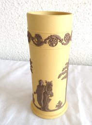 Wedgwood Jasperware Spill Vase Yellow & Brown