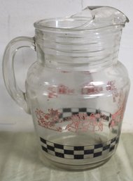 Vintage Cow Glass Pitcher