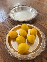 Lot Of Two Silver Plate Platters