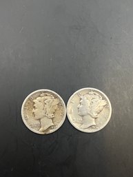 2 Mercury Dimes 1934, 1934-D