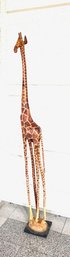 Vintage Carved Wooden Giraffe Statue