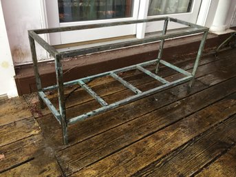 Amazing Vintage Brass Or Bronze Table Base - Incredible Verdigris Finish - Just Needs Glass - AMAZING SIZE !