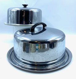 Pairing Of Vintage Cake Carrier & Cake Serving Domes