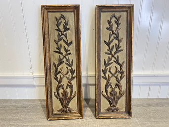 Pair Of Antique Wood Carvings