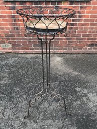 Nice Large (42')  Vintage Wrought Iron Plant Stand - Ornate Victorian Wire Design - Very Nice Vintage Piece !