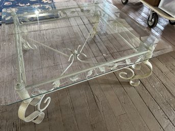 Heavy Metal Glass Top Coffee Table