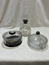 Antique Silver-accented Glassware
