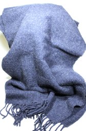 Very Fine Charcoal Gray/blue Colored Winter Scarf In Wool