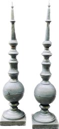 Tall Metal Garden Finials- A Pair