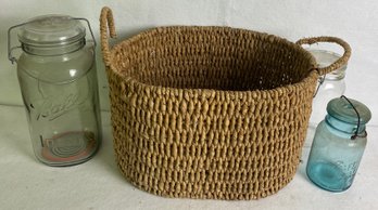 Two Jars And A Basket