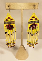 Southwestern Style Beaded Porcupine Quill Pierced Earrings