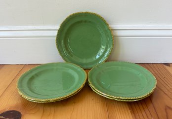 Capri Italian Green Pottery Plates (4)