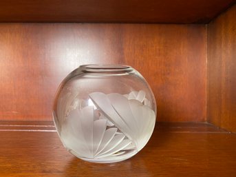 Lenox Etched Crystal Globe Vase