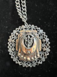 Antique Copper & Bronze Pendant Necklace