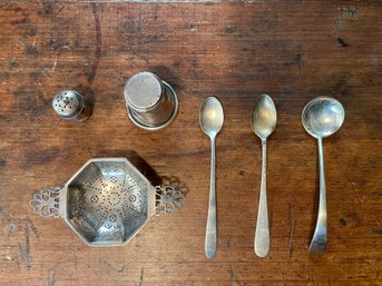 Sterling Silver Group Including Cartier Baby Spoon