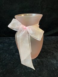 Pink Frosted Glass Vase