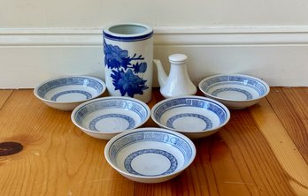 Blue & White Porcelain Lot (7)
