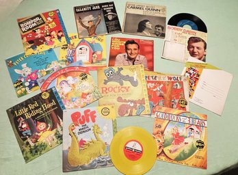 Two Records-Bobby Darin Free Scripto Promotion & Ballad Of Davy Crocket Yellow & JACKETS ONLY-See Desc. Lot 5