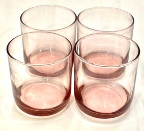 Vintage Pink Plum Rose Old Fashioned Glasses By Libbey