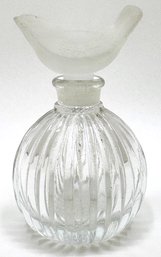 Vintage Sasaki Perfume Bottle With Frosted Bird Stopper