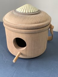 Wooden Carved Birdhouse Seashell Bucket