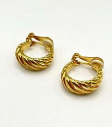 Vintage Gold Tone Clip-on Earrings