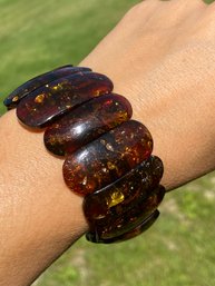 Baltic Amber Style Bead Stretch Bracelet