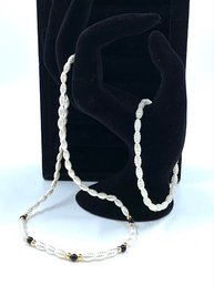 Dainty Faux Pearl Necklace & Bracelet Set