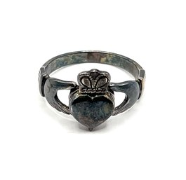 Vintage Sterling Silver Claddagh Ring, Size 9.5