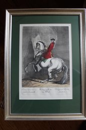 Antique German Engraving Horse And Rider By Johann Ridinger