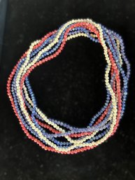 Four Long Beaded Strand Necklaces - Real Stone