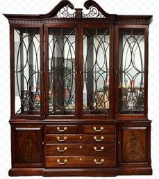 Thomasville Georgian Style Mahogany China Display Breakfront