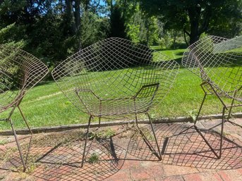 Three Wire Bertoia Diamond Chairs (3)