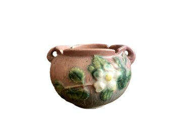 Roseville White Rose Petite Jardiniere In Pink