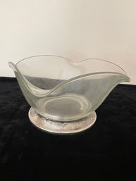 Studio Silversmiths Glass Silver-plate Base Fluted Fruit Bowl