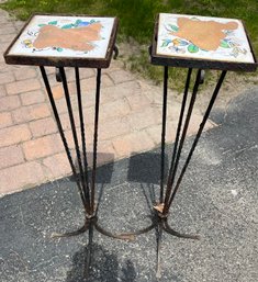 Pair Of Stylish Iron Plant Stands