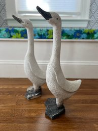Lot Of Two Garden Geese -