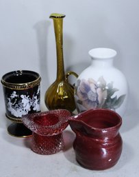 Misc. Lot Glass And China Vases Etc.