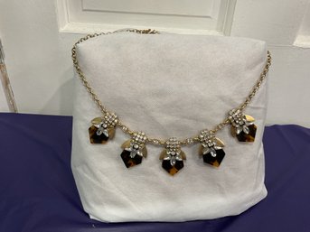 J Crew- Stunning Tortoise Jeweled Necklace