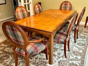 Stunning Burl Maple & Walnut Wood Dining Room Table