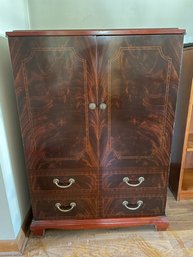 Vintage Flamed Mahogany Ex - Media Cabinet. Nice Storage Furniture.