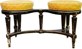 An Unusual Antique Tet-A-Tet, Or Double Vanity Seat