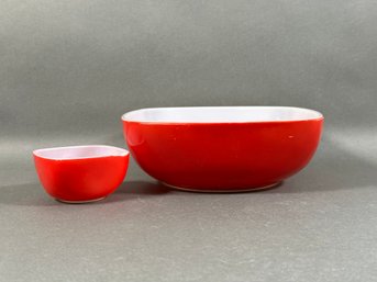 Vintage Pyrex Hostess Bowls In Red