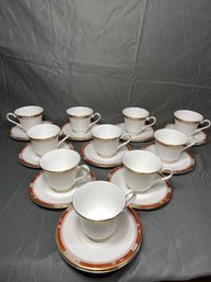 Cups And Saucers Royal Doulton Sandon H5172  English Fine Bone China